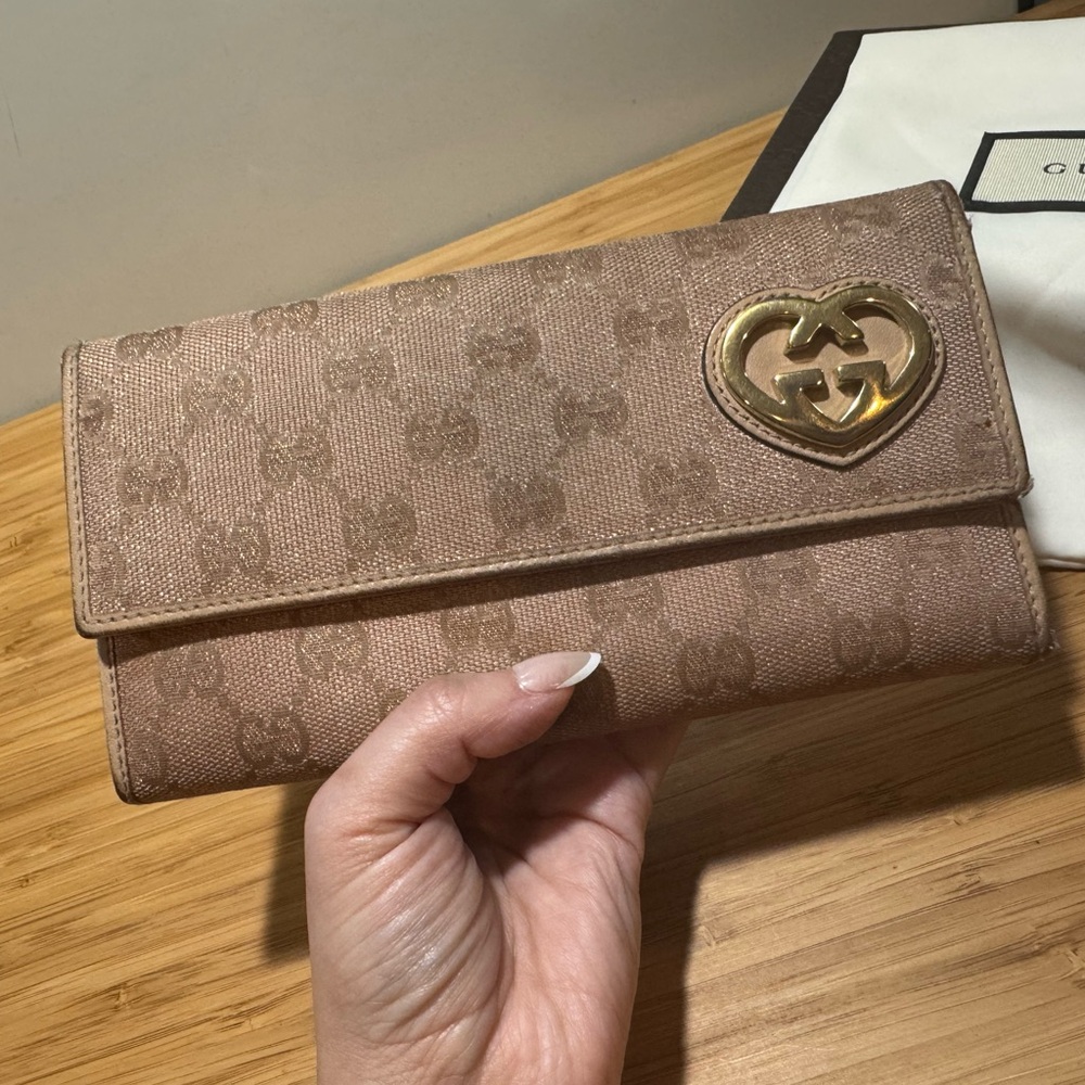 Gucci Brown Wallet with Gold Accents